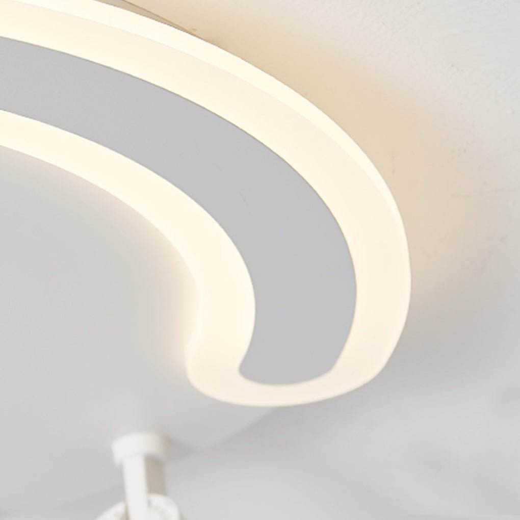 White Arc Flush Mount Spotlight for Bedroom