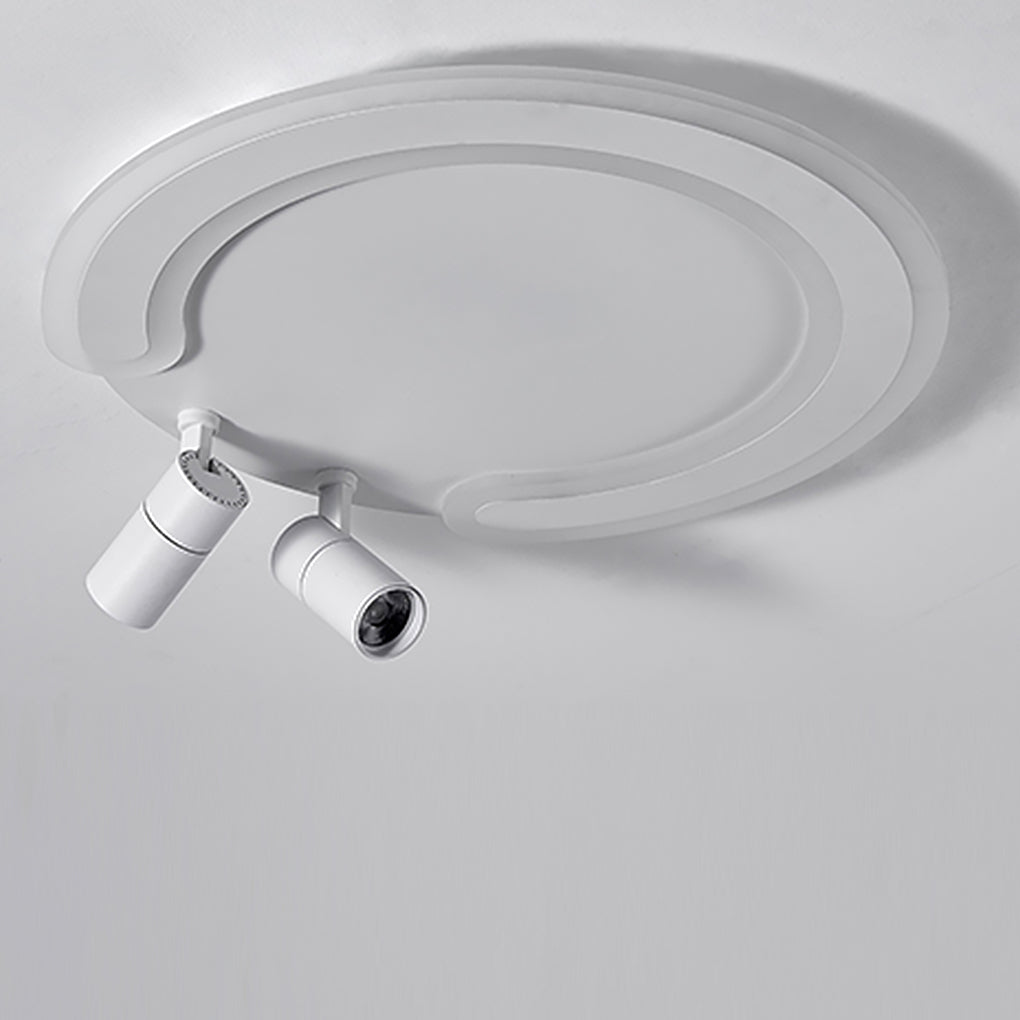 White Arc Flush Mount Spotlight for Bedroom