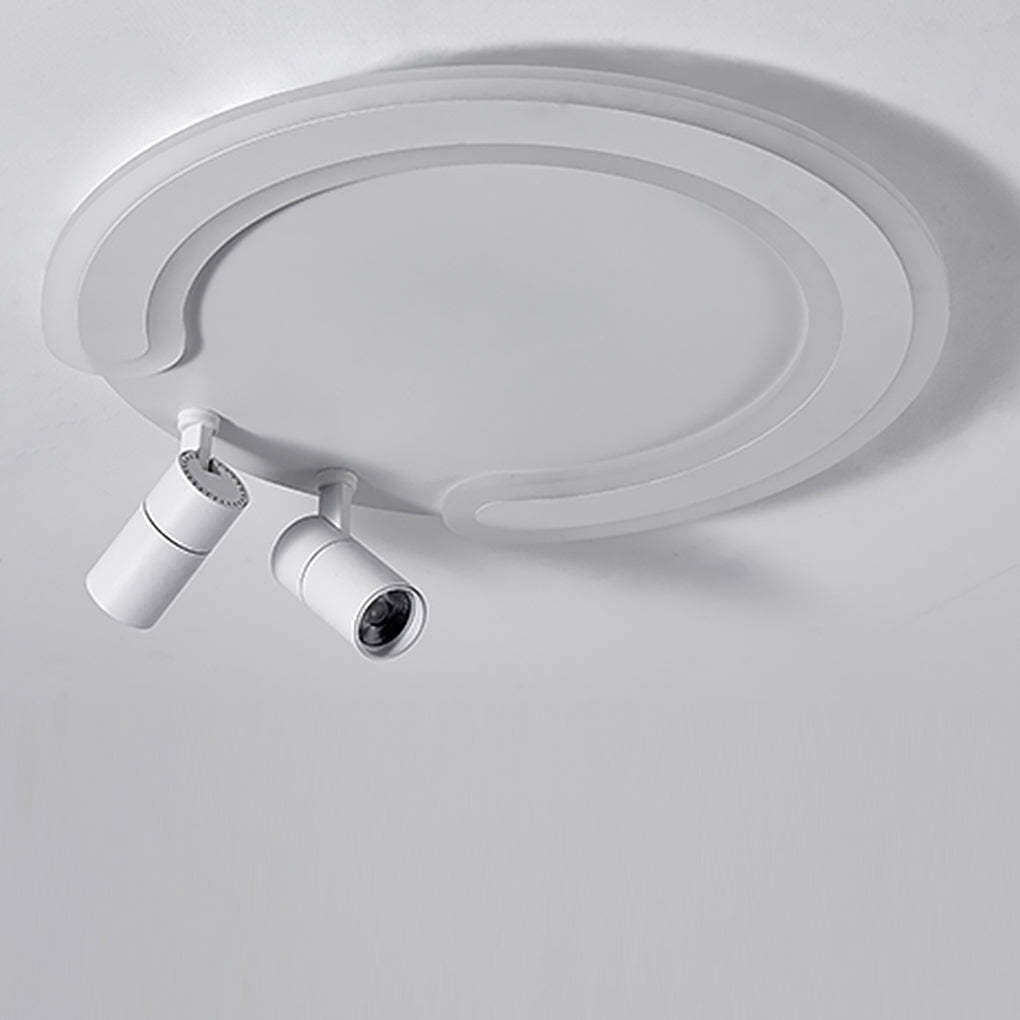 White Arc Flush Mount Spotlight for Bedroom