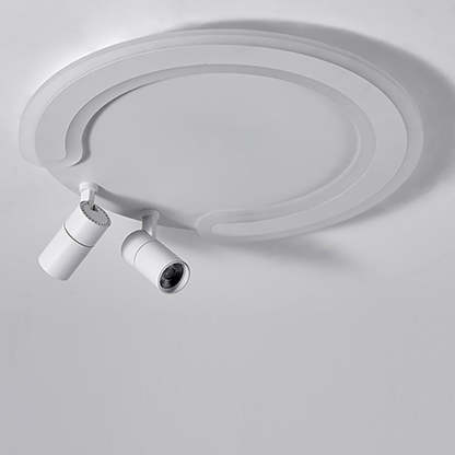 White Arc Flush Mount Spotlight for Bedroom