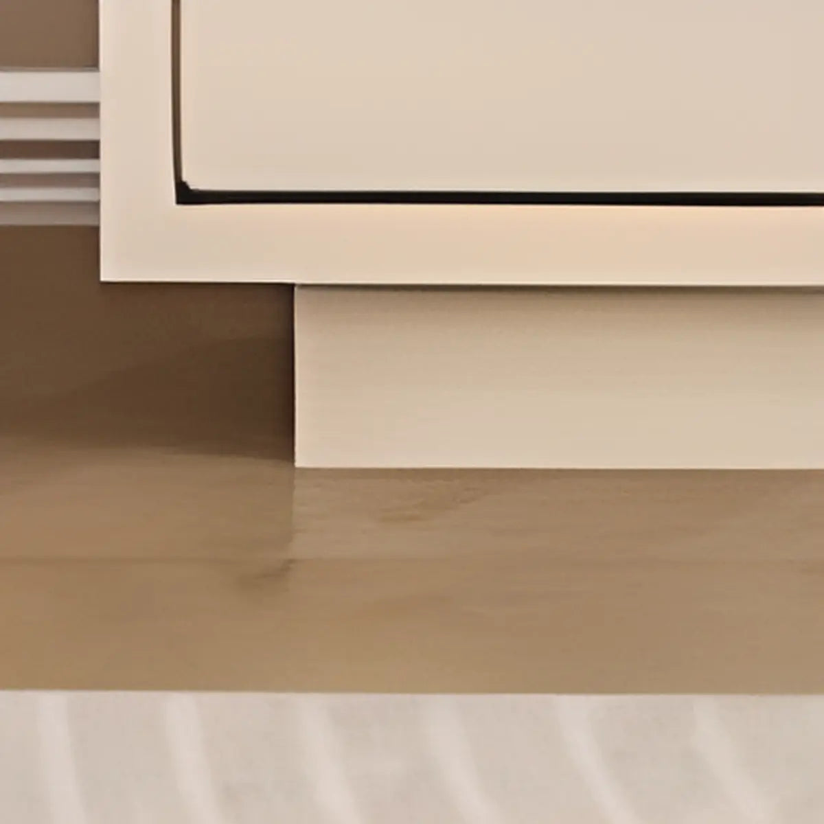 White Arched Clear Glass Door Buffet with Shelves