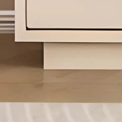 White Arched Clear Glass Door Buffet with Shelves