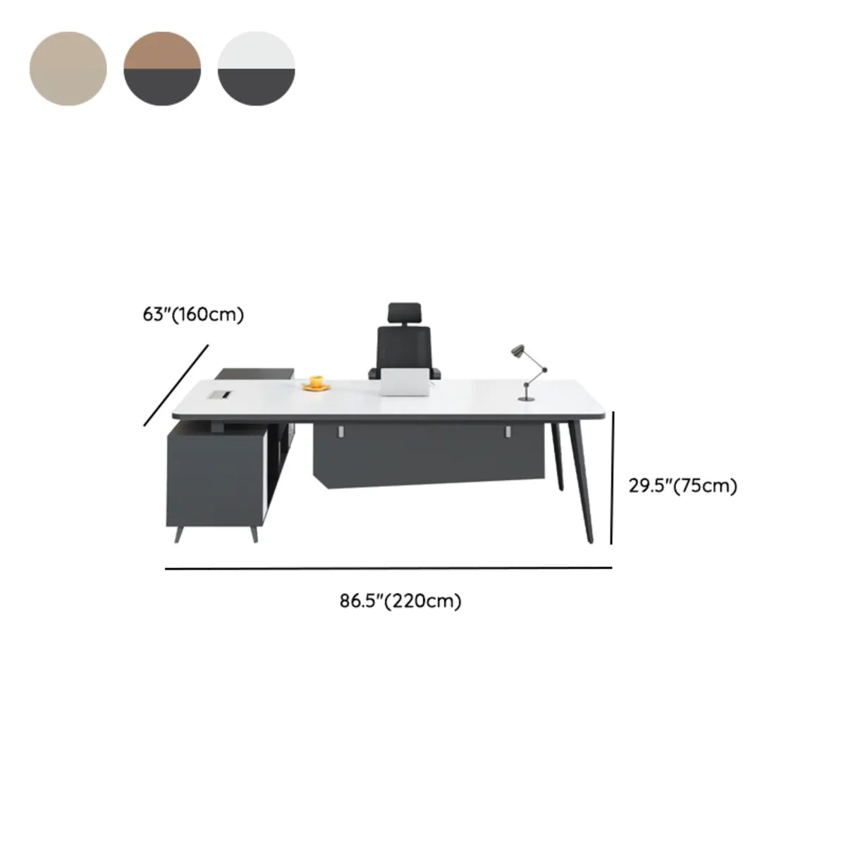 White-Black Wood L-Shape Computer Desk