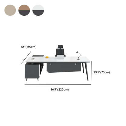 White-Black Wood L-Shape Computer Desk