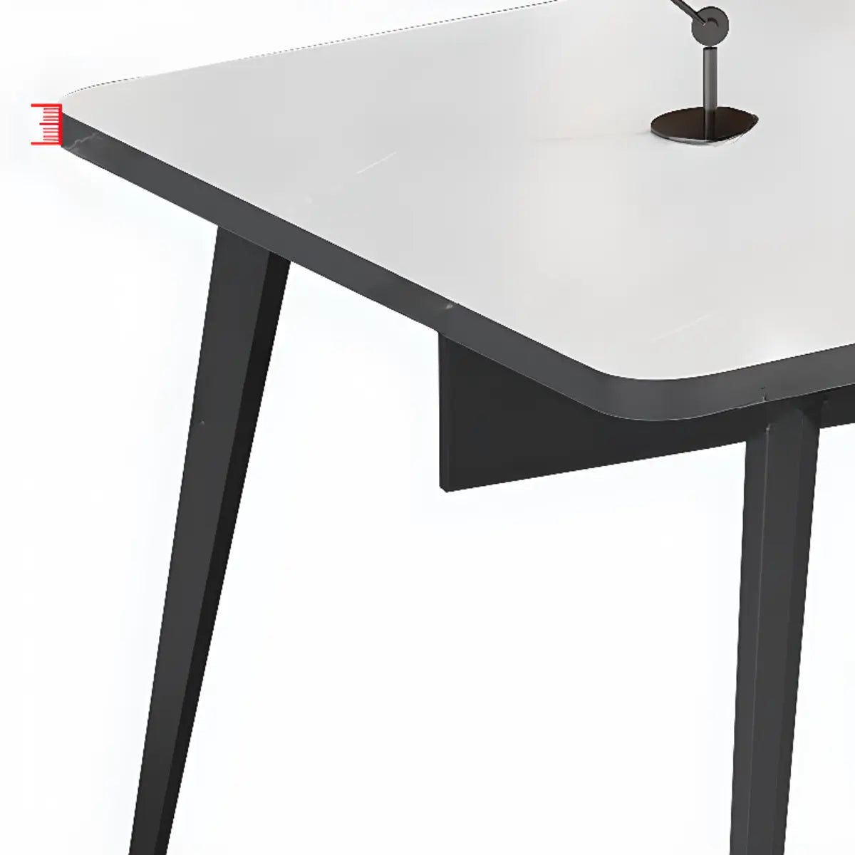 White-Black Wood L-Shape Computer Desk — Brown/ Black / Without Chairs