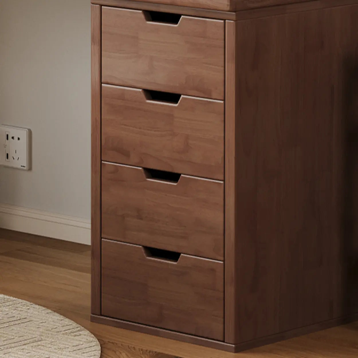 White Butcher Block Soft-Close Computer Desk — Without Chairs / Walnut