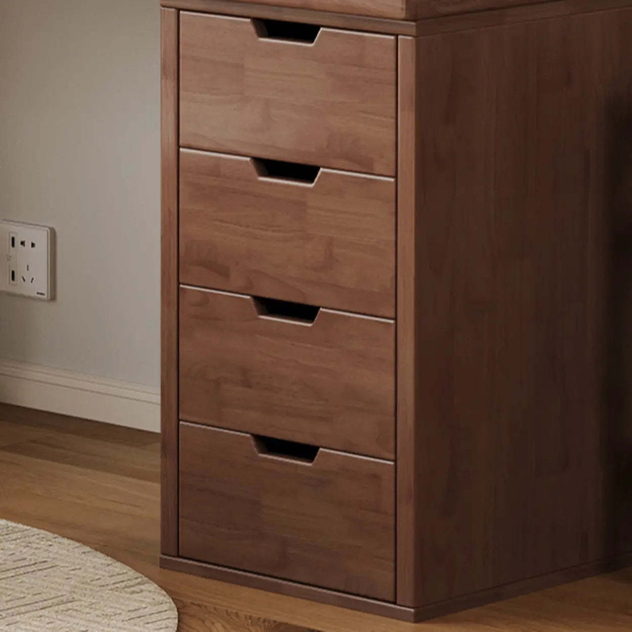 White Butcher Block Soft-Close Computer Desk — Without Chairs / Walnut