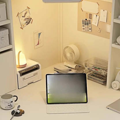 White Compact Hutch Corner Computer Desk — Table Only