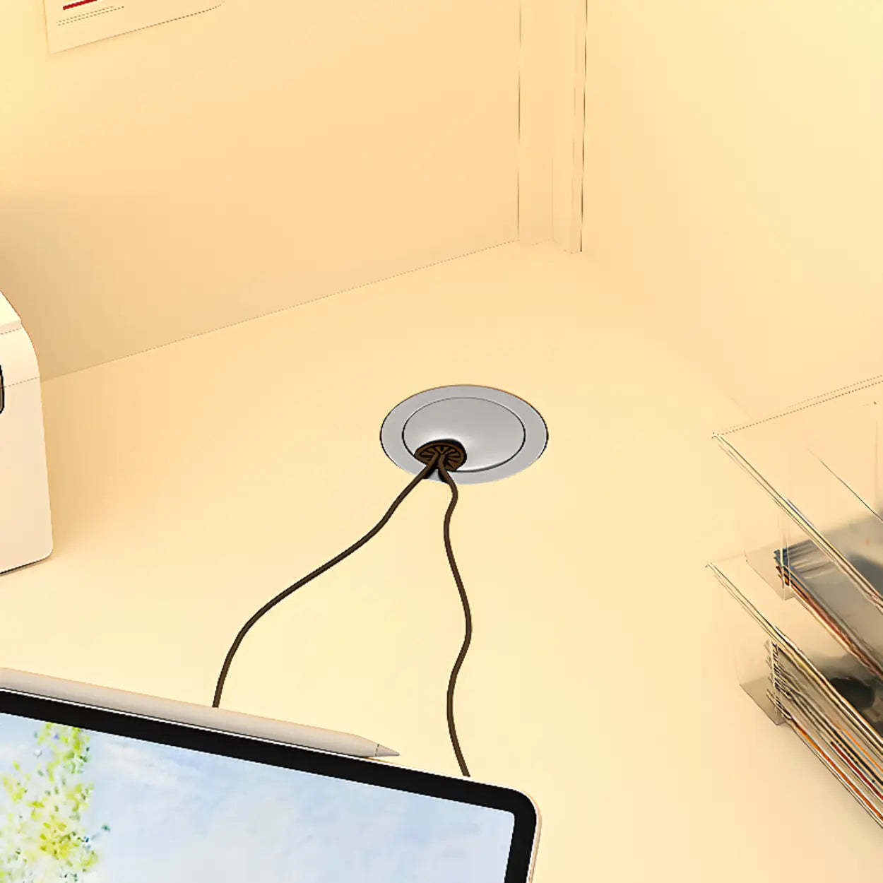 White Compact Hutch Corner Computer Desk
