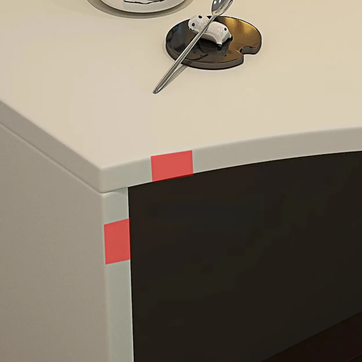 White Compact Hutch Corner Computer Desk