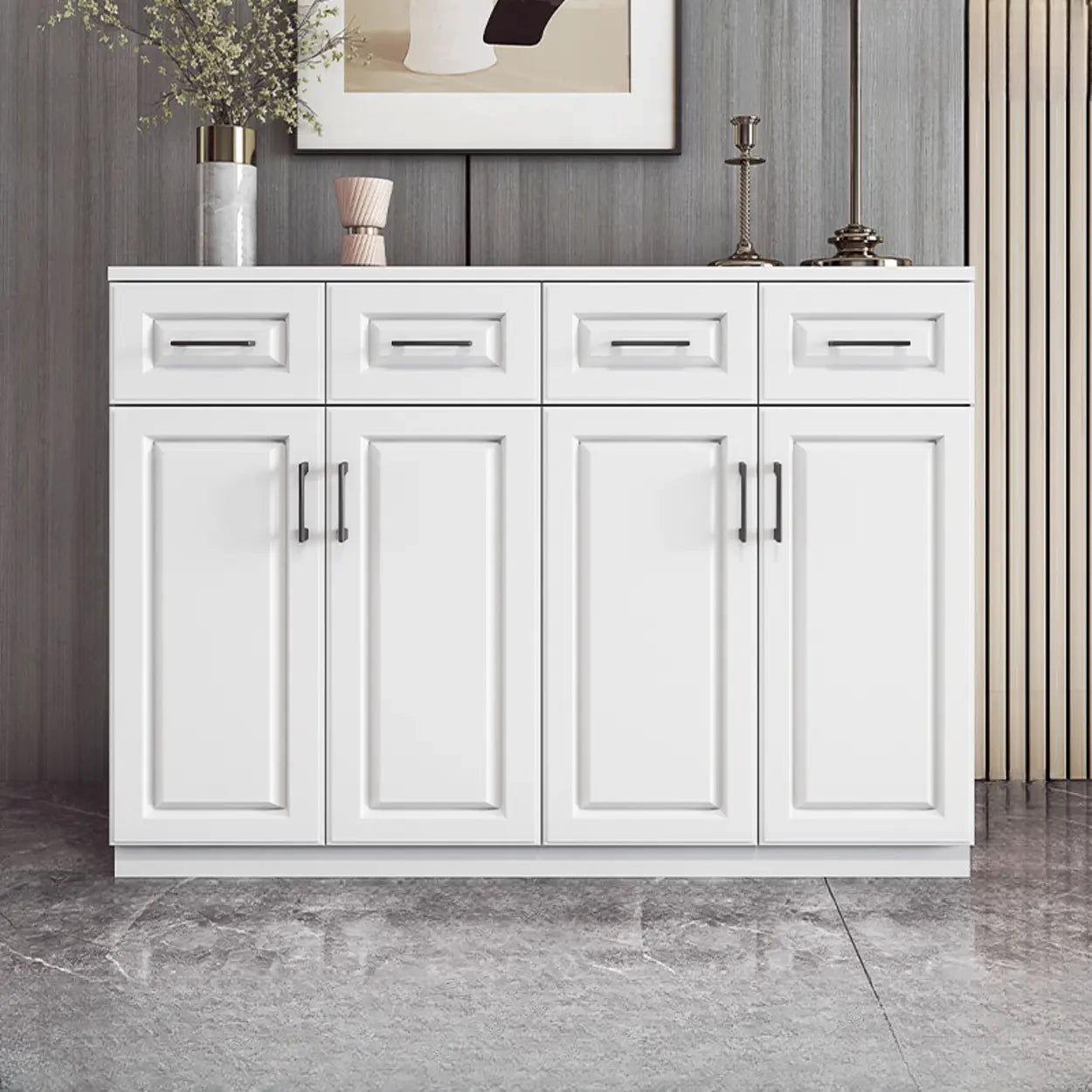 Modern home composite white wood display cabinets — 31" L x 16" W x 39" H