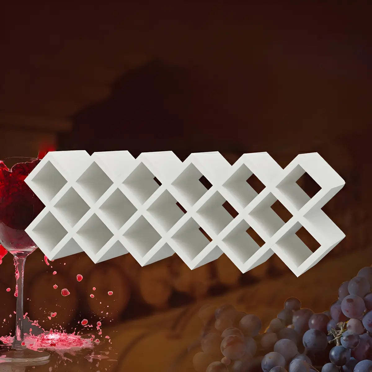 Wood Stackable Tabletop Wine Rack — 2 Piece Set / Textured White