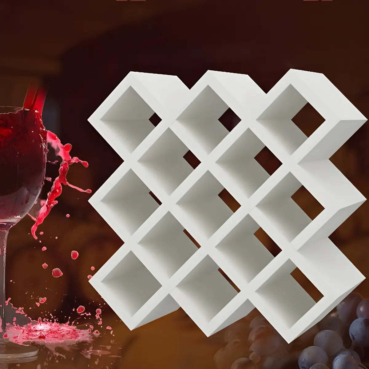 Wood Stackable Tabletop Wine Rack — 2 Piece Set / Textured White