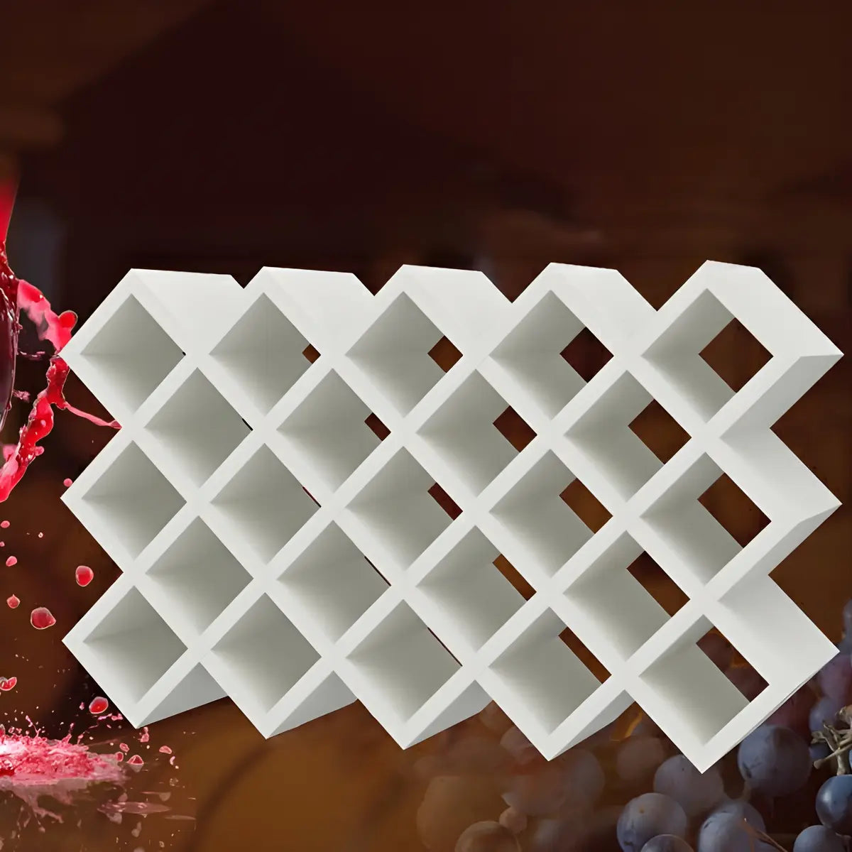 Wood Stackable Tabletop Wine Rack — 2 Piece Set / Textured White