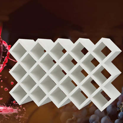 Wood Stackable Tabletop Wine Rack — 2 Piece Set / Textured White