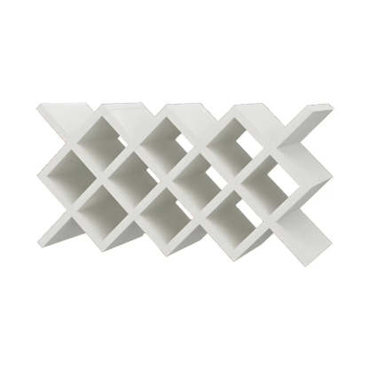 Wood Stackable Tabletop Wine Rack — 2 Piece Set / Textured White