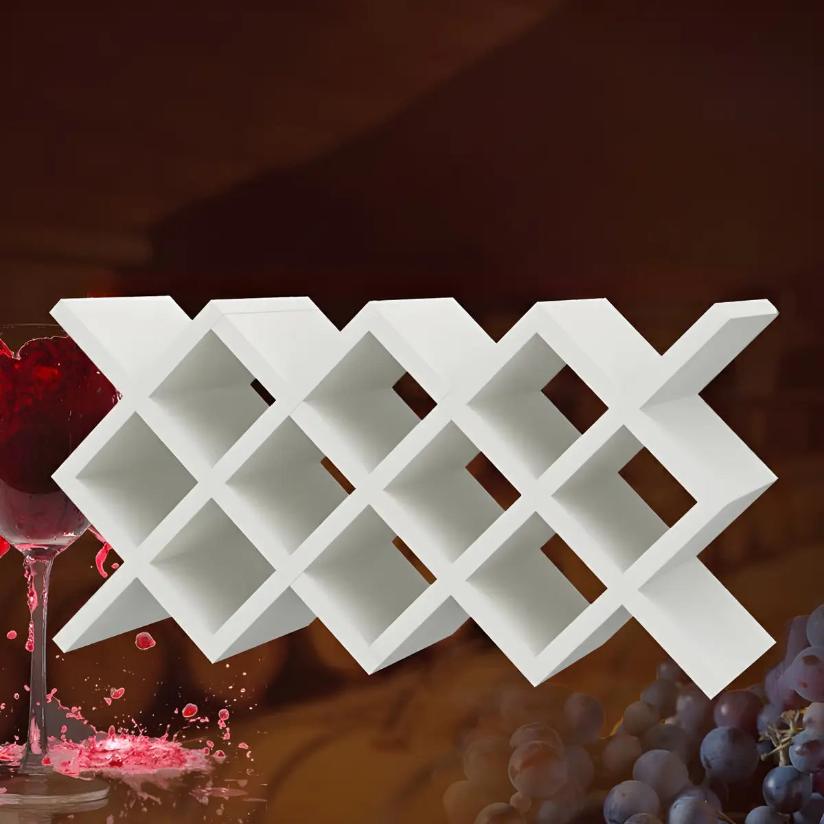 Wood Stackable Tabletop Wine Rack — 2 Piece Set / White