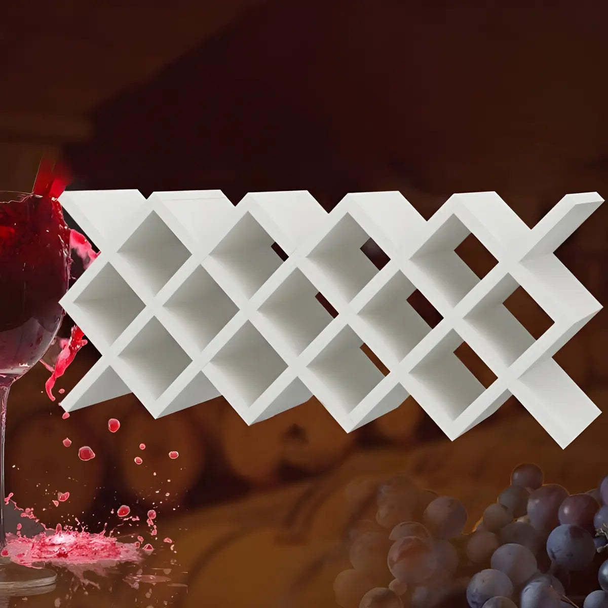 Wood Stackable Tabletop Wine Rack — 2 Piece Set / White