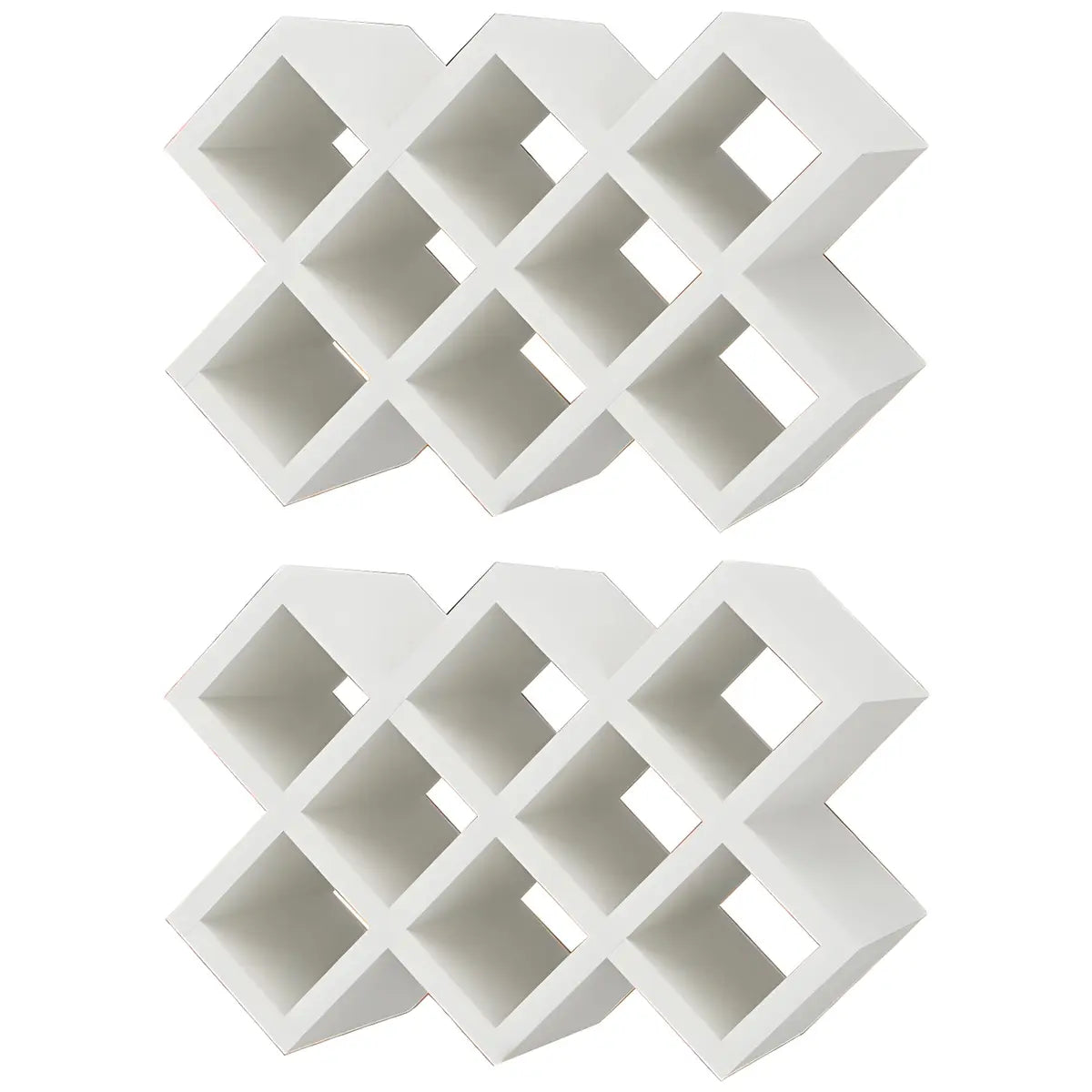Wood Stackable Tabletop Wine Rack — 4 Piece Set / Textured White