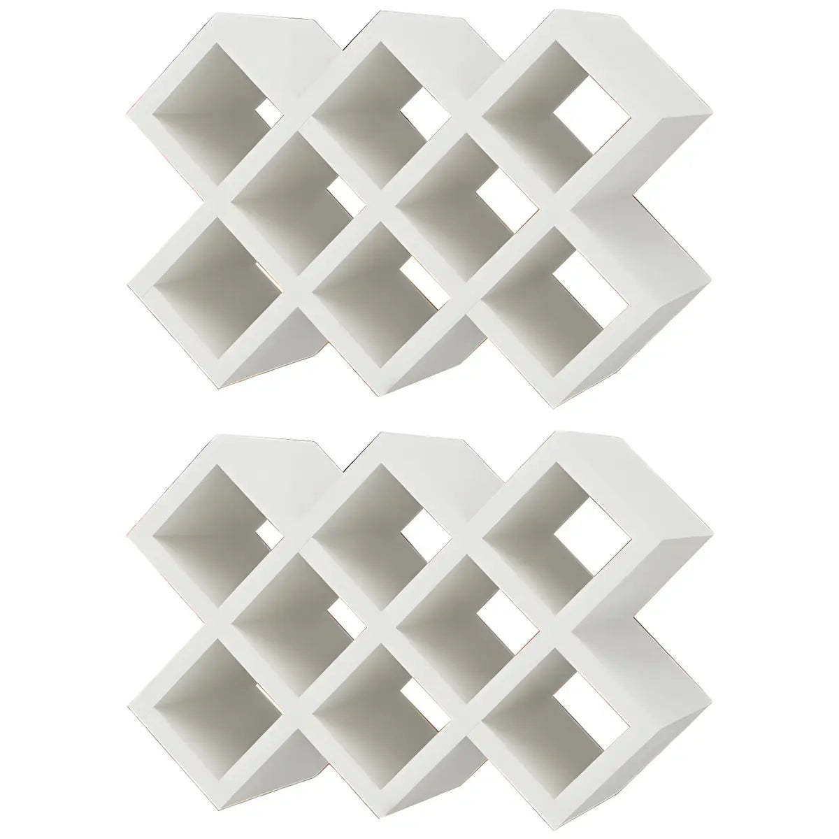 Wood Stackable Tabletop Wine Rack — 4 Piece Set / Textured White