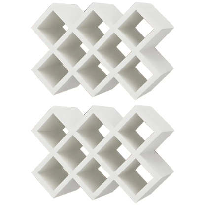 Wood Stackable Tabletop Wine Rack — 4 Piece Set / Textured White