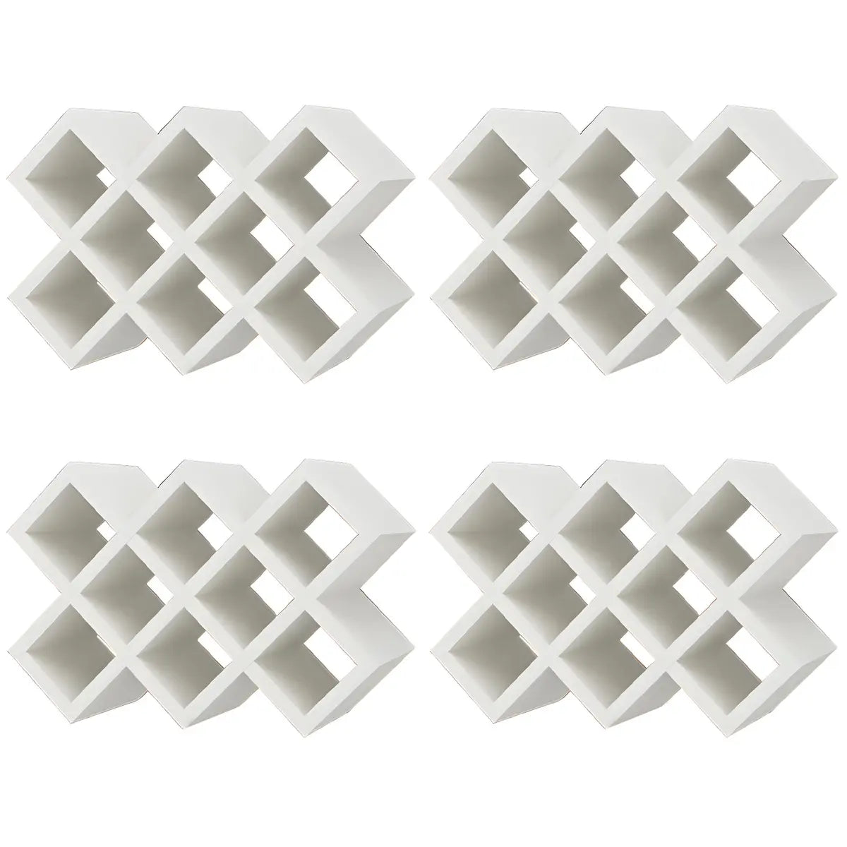 Wood Stackable Tabletop Wine Rack — 4 Piece Set / Textured White