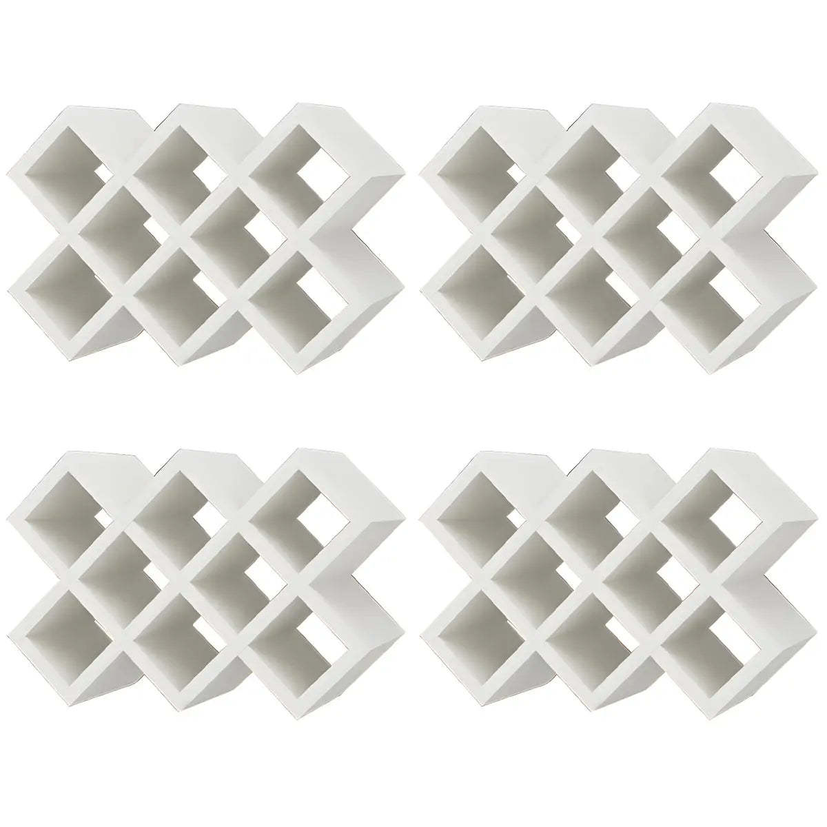 Wood Stackable Tabletop Wine Rack — 4 Piece Set / Textured White