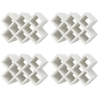 Wood Stackable Tabletop Wine Rack — 4 Piece Set / Textured White