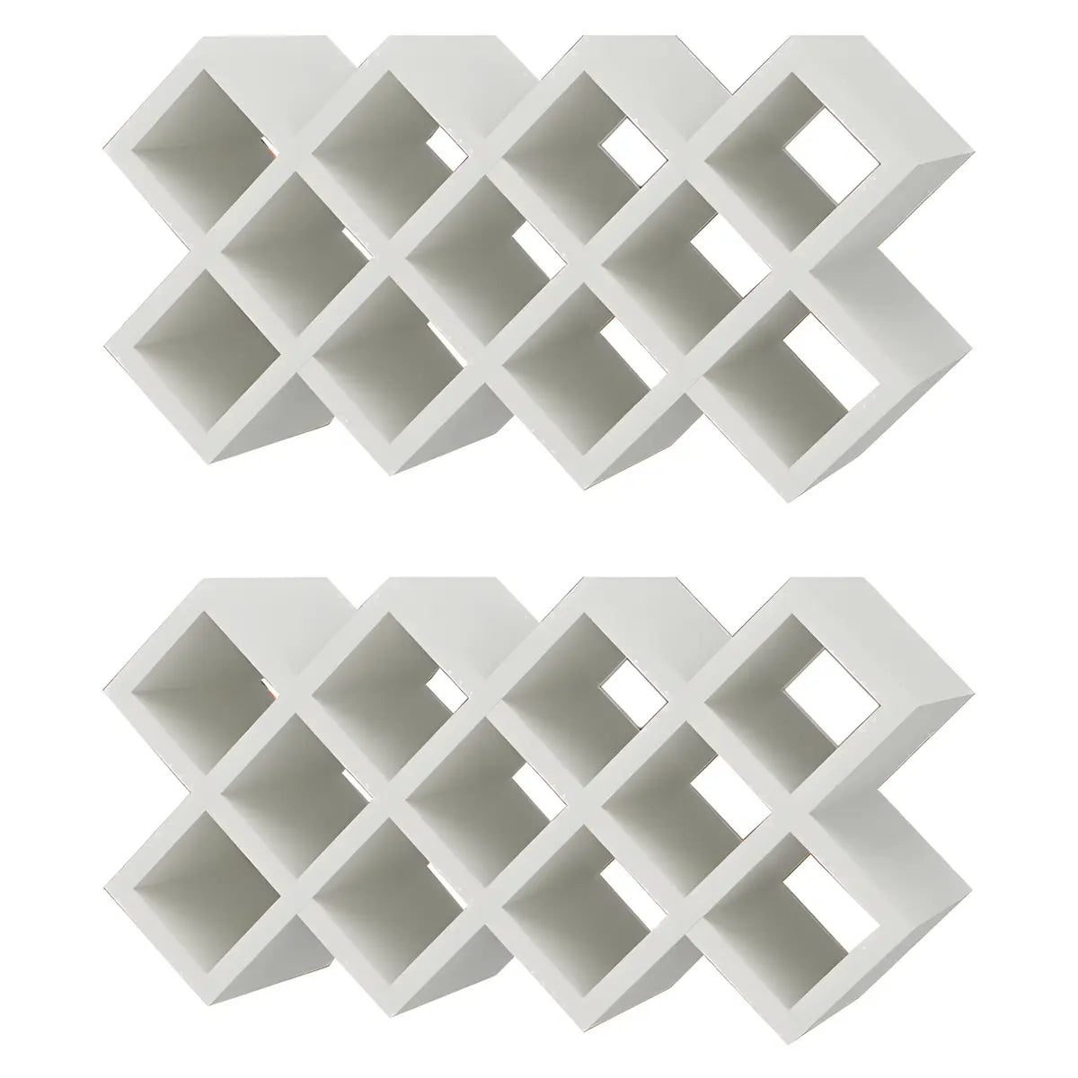 Wood Stackable Tabletop Wine Rack — 4 Piece Set / Textured White