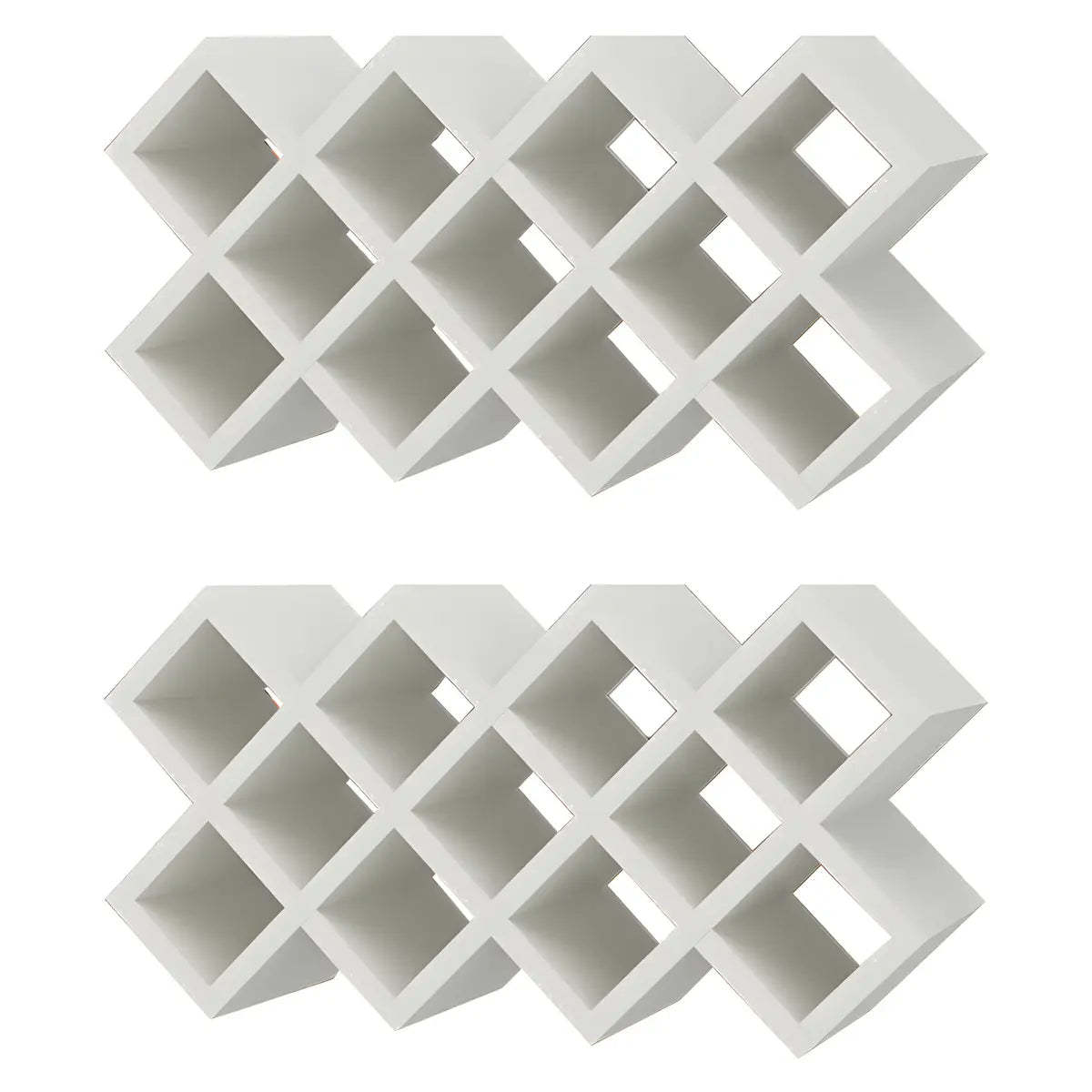 Wood Stackable Tabletop Wine Rack — 4 Piece Set / Textured White