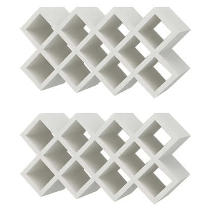 Wood Stackable Tabletop Wine Rack — 4 Piece Set / Textured White