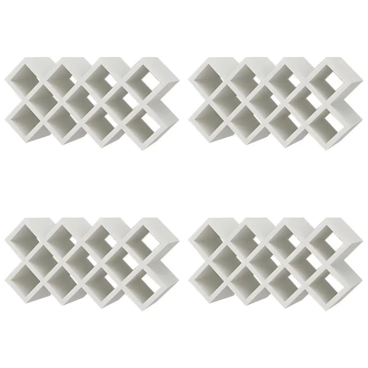 Wood Stackable Tabletop Wine Rack — 4 Piece Set / Textured White