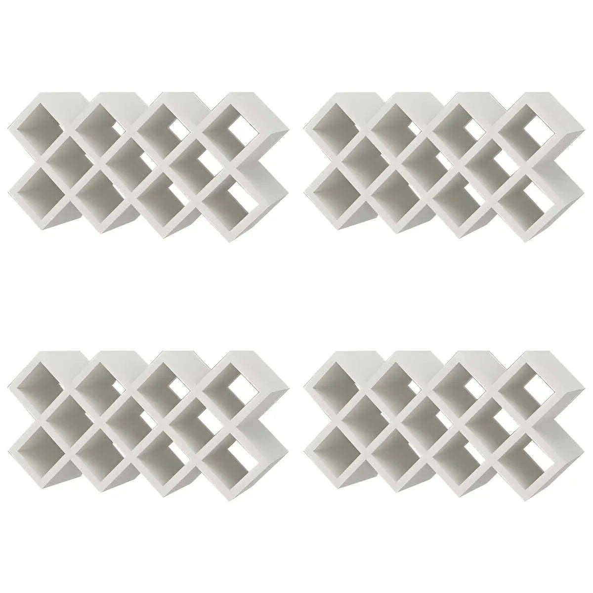 Wood Stackable Tabletop Wine Rack — 4 Piece Set / Textured White
