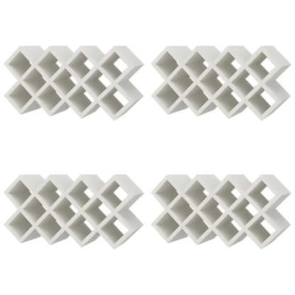 Wood Stackable Tabletop Wine Rack — 4 Piece Set / Textured White