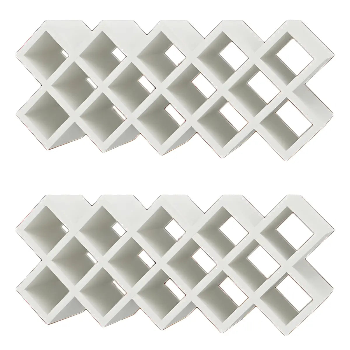 Wood Stackable Tabletop Wine Rack — 4 Piece Set / Textured White