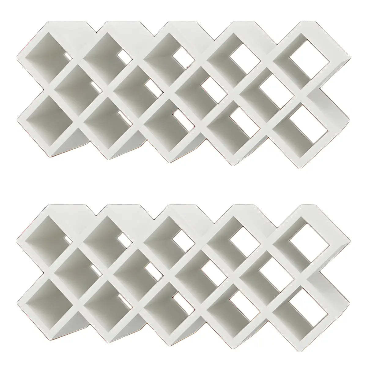 Wood Stackable Tabletop Wine Rack — 4 Piece Set / Textured White