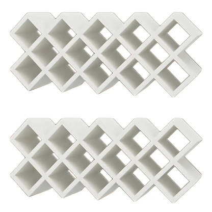 Wood Stackable Tabletop Wine Rack — 4 Piece Set / Textured White