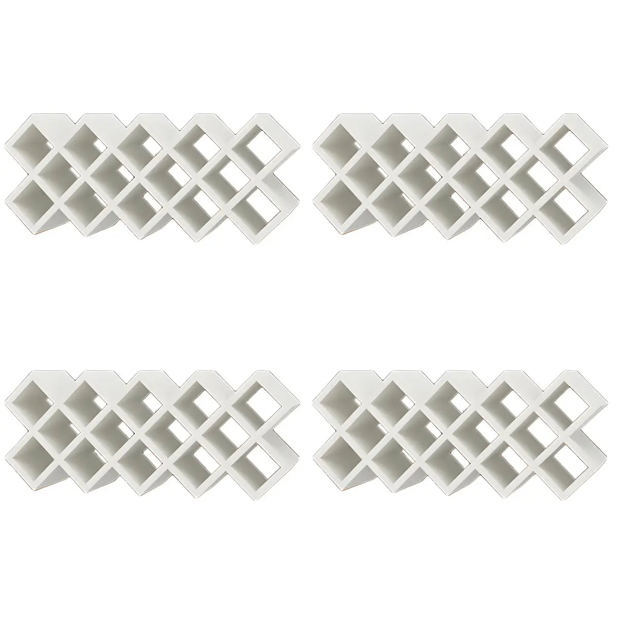 Wood Stackable Tabletop Wine Rack — 4 Piece Set / Textured White