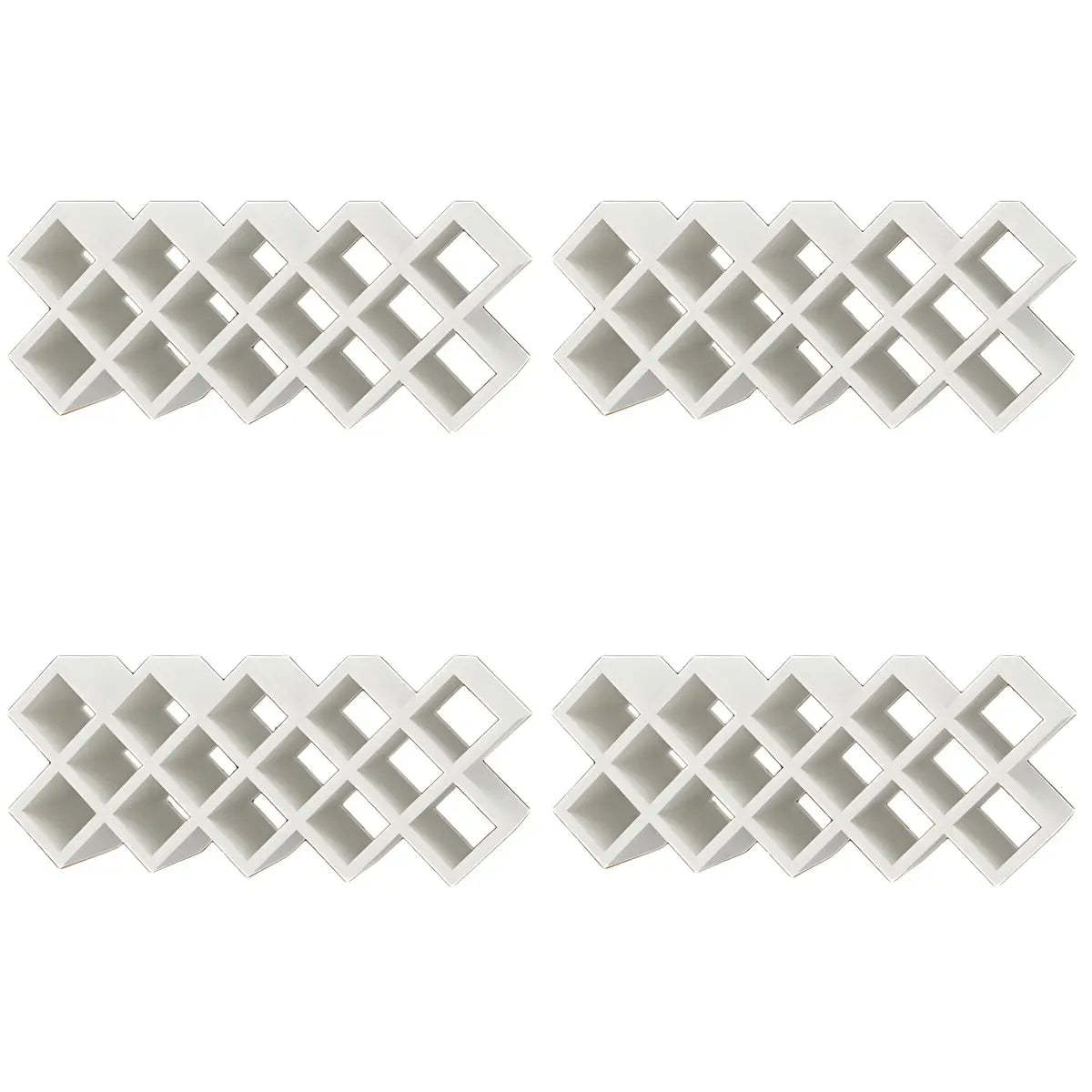 Wood Stackable Tabletop Wine Rack — 4 Piece Set / Textured White