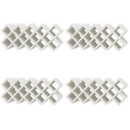 Wood Stackable Tabletop Wine Rack — 4 Piece Set / Textured White
