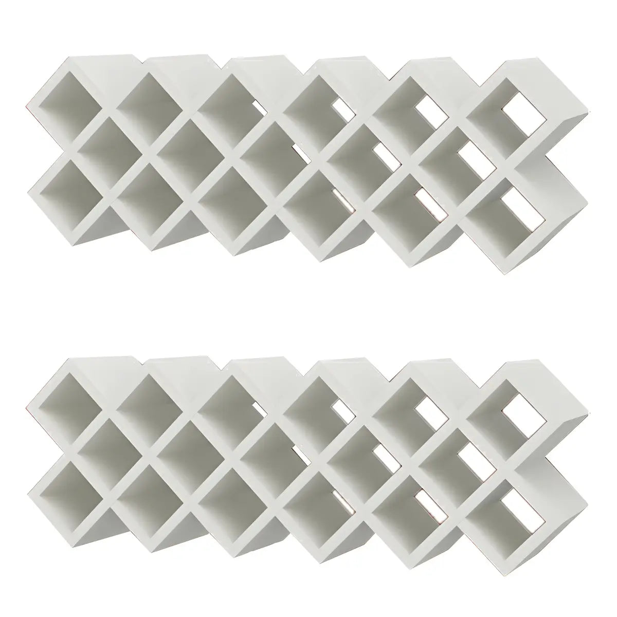 Wood Stackable Tabletop Wine Rack — 4 Piece Set / Textured White