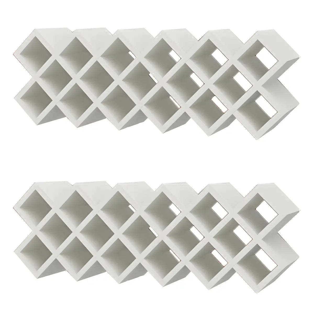Wood Stackable Tabletop Wine Rack — 4 Piece Set / Textured White