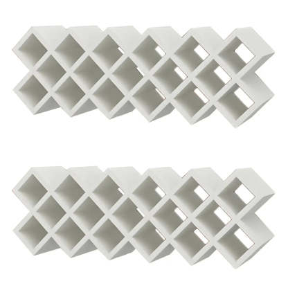 Wood Stackable Tabletop Wine Rack — 4 Piece Set / Textured White