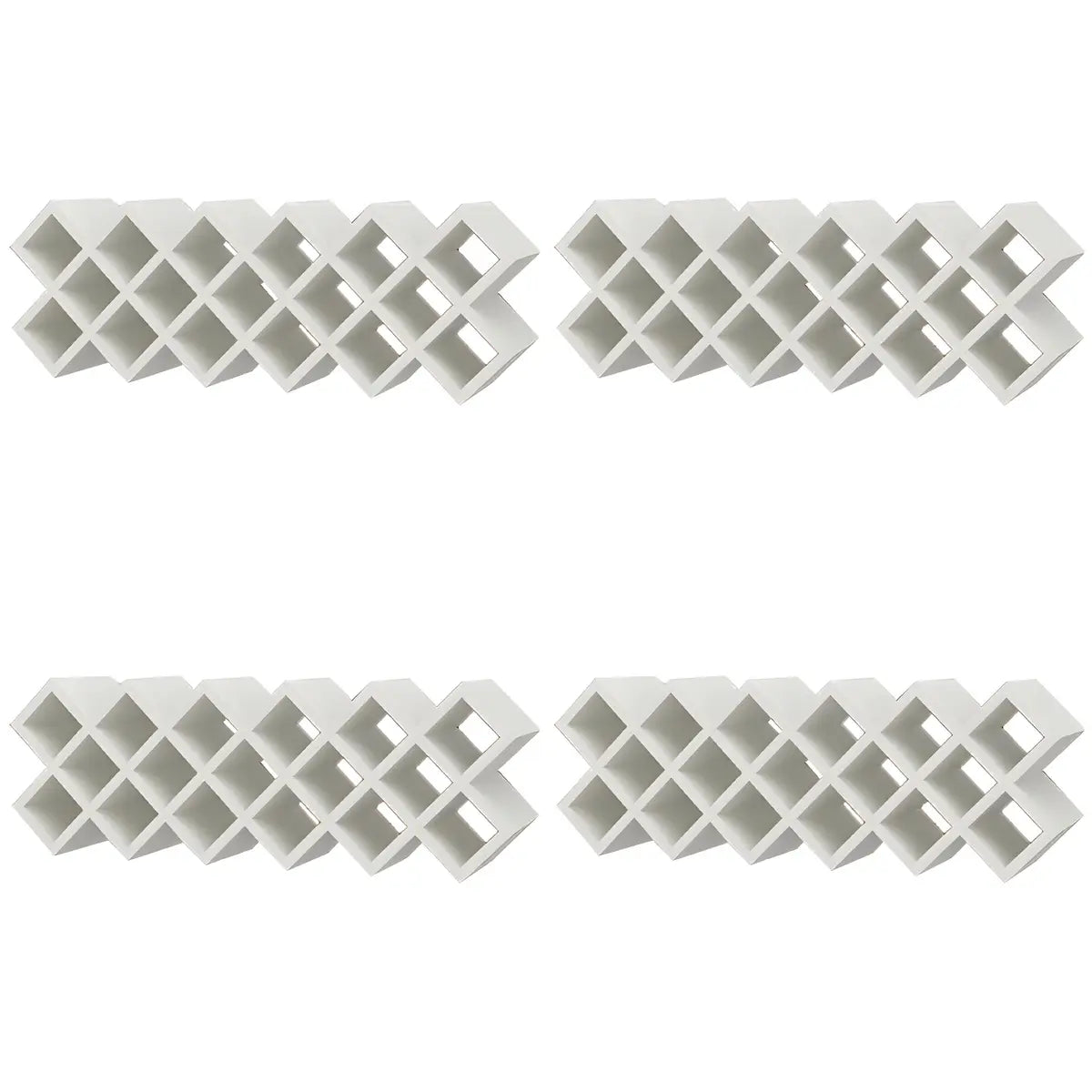 Wood Stackable Tabletop Wine Rack — 4 Piece Set / Textured White