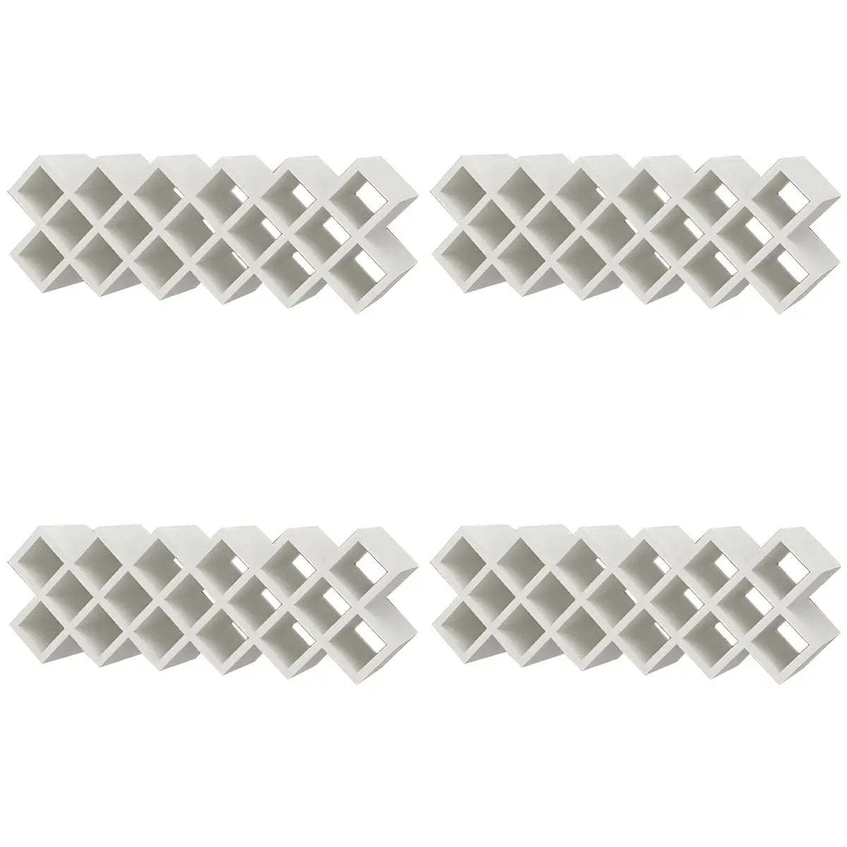Wood Stackable Tabletop Wine Rack — 4 Piece Set / Textured White