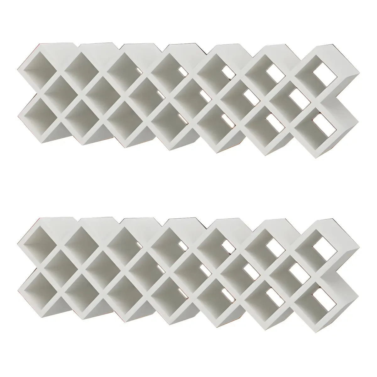 Wood Stackable Tabletop Wine Rack — 4 Piece Set / Textured White