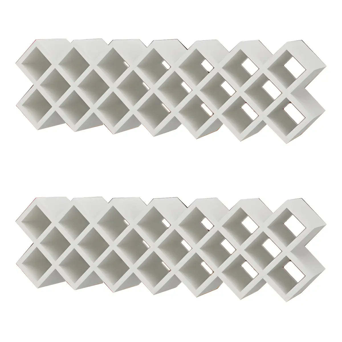 Wood Stackable Tabletop Wine Rack — 4 Piece Set / Textured White
