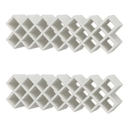 Wood Stackable Tabletop Wine Rack — 4 Piece Set / Textured White
