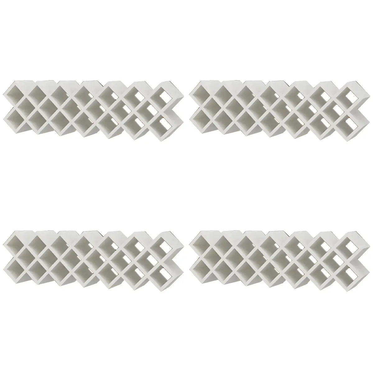 Wood Stackable Tabletop Wine Rack — 4 Piece Set / Textured White