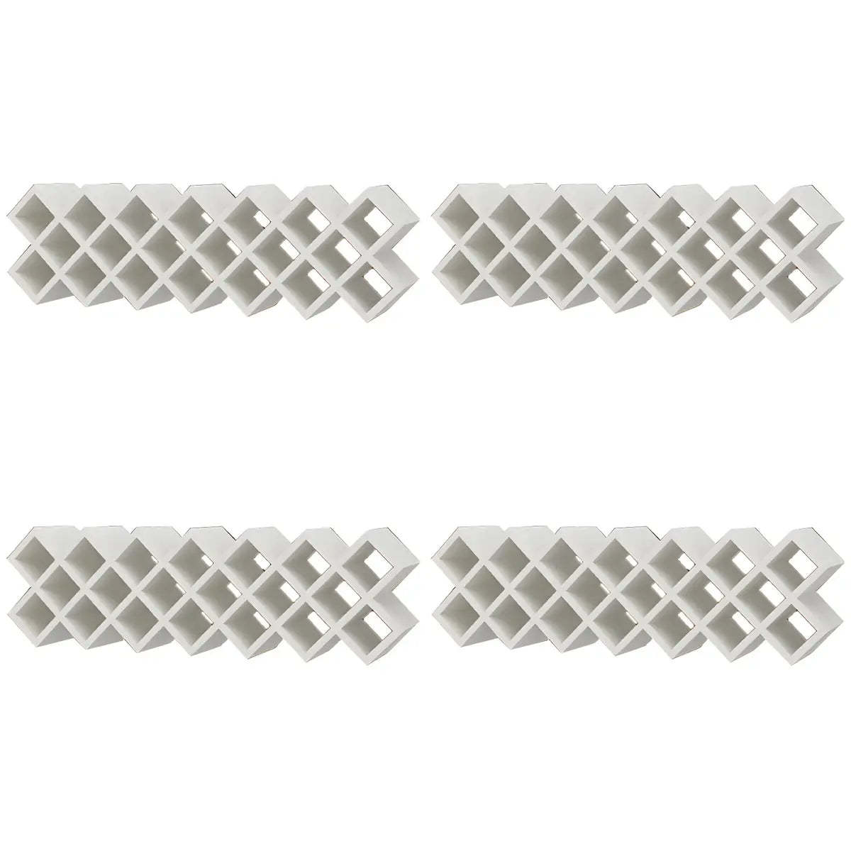 Wood Stackable Tabletop Wine Rack — 4 Piece Set / Textured White